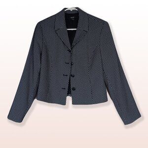 Alfani Short Waisted Career Black Cream & Grey Checked Jacket Size  10p